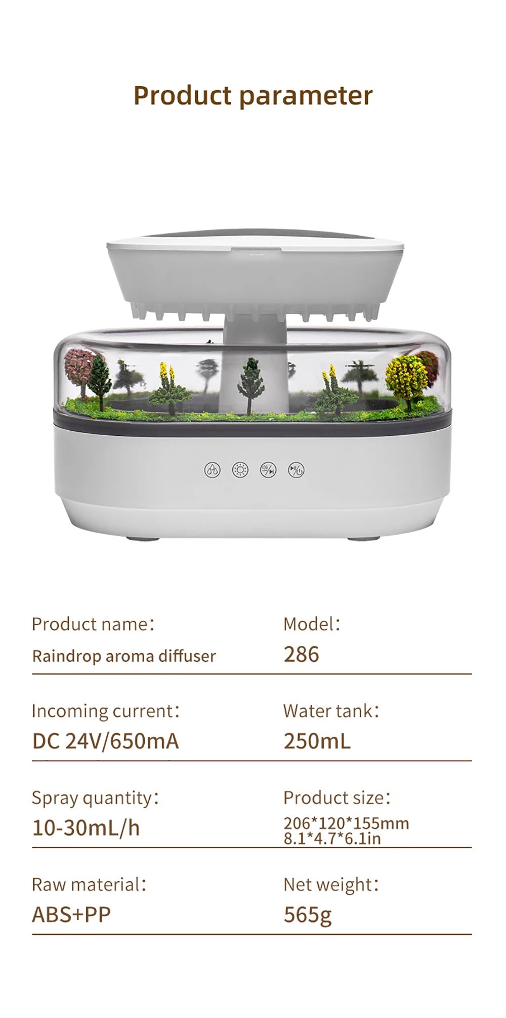 Raindrop Aroma Humidifier&Diffuser